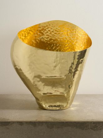 TOM DIXON Vaso In Ottone Martellato Bash - Oro