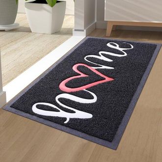 OEM Dailygoods, Felpudo Homaxy Home Para Interiores Y Exteriores, Antideslizante, Atrapa La Suciedad, Lavable, Entrada, Jard&iacute;n, 40 X 60 Cm, Negro