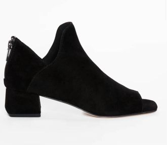 Pelle Moda Womens Vonn Open Toe Suede Bootie In Black