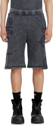 Diesel Mesh cotton sweatshorts with prints - Shorts - Man - Grey