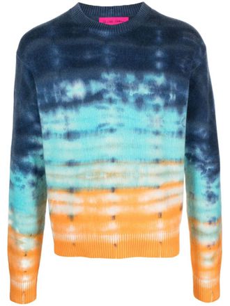 The Elder Statesman Trui met tie-dye print - Blauw