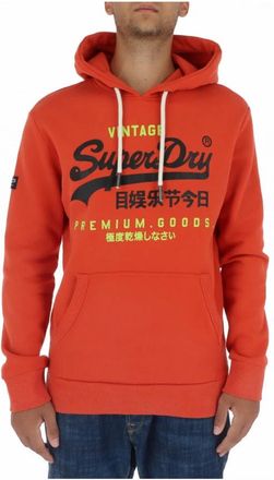 Superdry Hoodies & sweatvesten, Heren, Oranje, S, Katoen, Gedrukte Bordeaux Sweatshirt Herfst/Winter