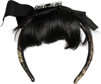 Dolce & Gabbana Multicolor Kristallen Haarband - Dames - Haaraccessoires - Zwart - ONE Size - Nylon - Accessoires
