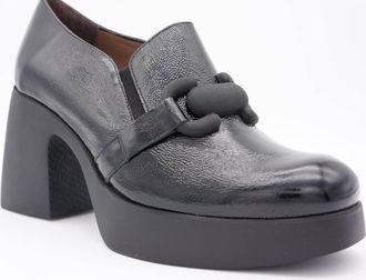 Wonders Womens High Heel Loafer In Black Patent Leather