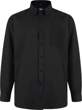 KAM Long Sleeve Shirt for Men Plain Casual Office Wedding Business Basic Button Up Black 3XL