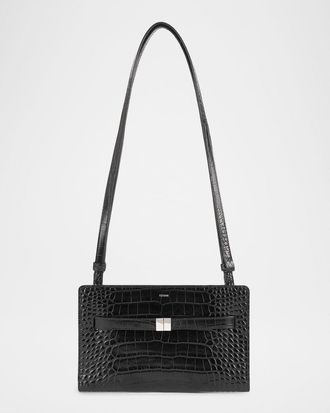 Toteme Belted Croc-Embossed Crossbody Bag