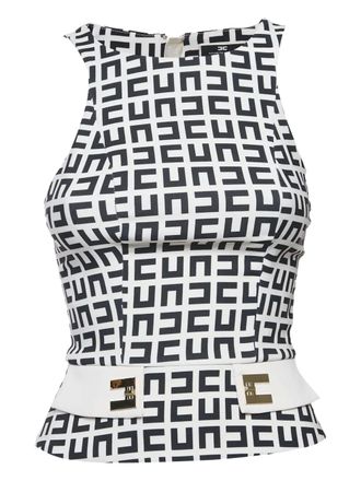 Elisabetta Franchi geometric-print sleeveless top - women - Fabric - S - Neutrals