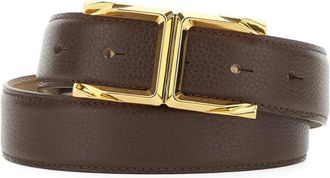 Elisabetta Franchi Buckle Leather Belt - female - Elisabetta Franchi - Belts - Brown - M - Accessories