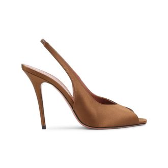 Amina Muaddi Brown Solid Sandals