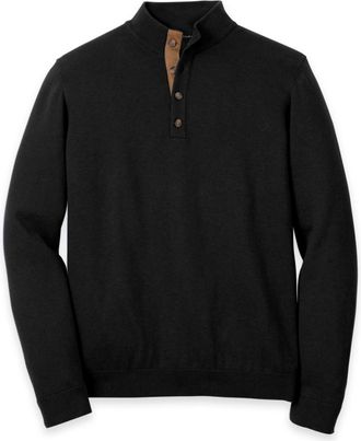 Paul Fredrick Supima Cotton Four Button Mock Neck Sweater