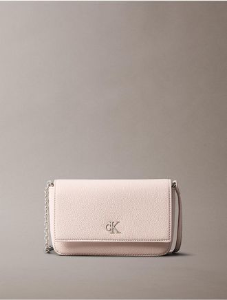 Calvin Klein Womens Archive Hardware Flap Crossbody Bag - Pink