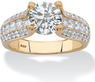 Palm Beach Jewelry 2.69 TCW 14k Gold/SS CZ Engagement Ring
