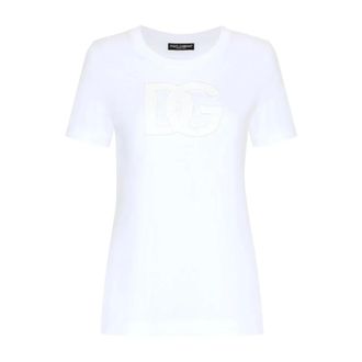 Dolce & Gabbana T-Shirts, female, White, Size: XS T-Shirt Manica Corta W0800