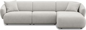 Castlery Auburn Chaise Sectional Sofa Right Facing Customized, Performance Fleece, Medium Grey, Spill Resistant, Modular for Castlery