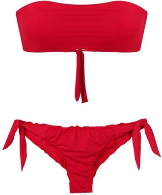 Amir Slama gathered-detailing bandeau bikini - women - Polyamide/Elastane - PP