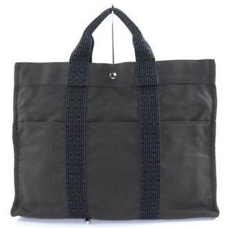 Herm&egrave;s Her Line Gray Polyamide Polyester Tote Bag (Pre-Owned)