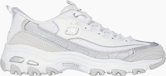 Skechers Womens Skechers Slip-Ins DLites Smooth Womens Silver/White Trainers - Size: 8