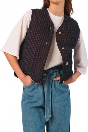 Indi & Cold Vichy Corduroy Vest In Black