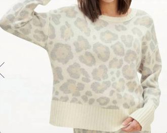 Splendid Phoenix Sweater In Toast Leopard