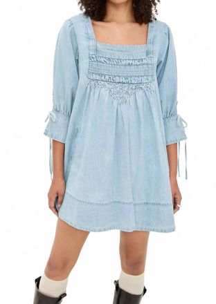 Free People Sonora Denim Mini Dress In Cornflower