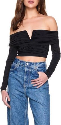 Susana Monaco Off the Shoulder V-Wire Knit Top in Black at Nordstrom Rack, Size X-Small