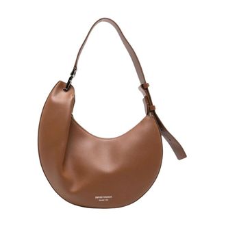 Emporio Armani Tassen, Dames, Bruin, ONE Size, Leer, 1981 Leren Schoudertas