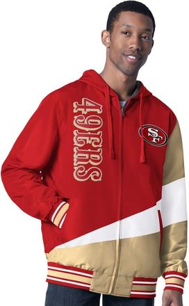 G-III Sports by Carl Banks Mens G-III Sports by Carl Banks Scarlet/Charcoal San Francisco 49ers Dual Threat Reversable Full-Zip Hooded Jacket at Nordstrom, Size Xx-Large