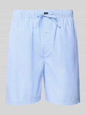 Christian Berg Regular Fit Pyjama-Shorts mit Logo-Patch in Bleu, Gr&ouml;&szlig;e XXL