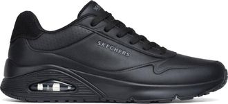 Skechers Uno - Tailored Air Mens Casual Trainers Black Leather - Size UK 10.5