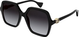 Gucci GG1072SA Asian Fit 001 Womens Sunglasses Black Size 56 - Free RX Lenses - Free RX Lenses