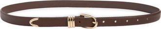 Nordstrom Janae Leather Belt in Brown- Gold at Nordstrom, Size X-Large