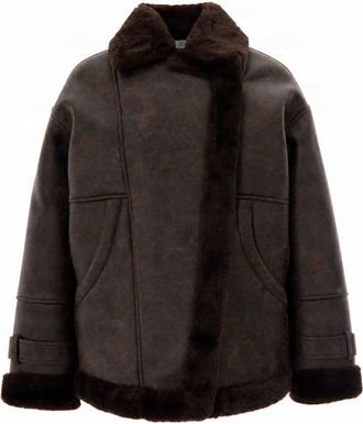 Liu Jo Aviator Jacket With Plush Fur Collar And Oversized Fit