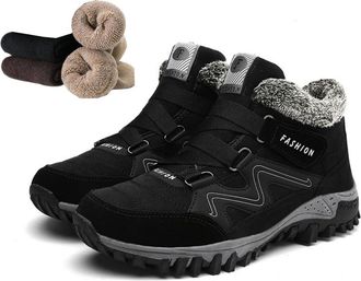 Generic Comfort Orthopedic Boots, Winter Snow Boots with Warm Fur Lined Anti-Slip Hiking Ankle Booties Walking Trekking Shoes (Black, M, Adult, Women, 8.5, Nu