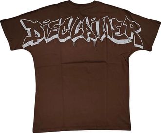 Disclaimer Jersey T-shirt met muurschilderingseffect - Heren - T-shirts - Bruin - L - Tops