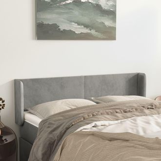 vidaXL Cabecero De Terciopelo Gris Claro 147x16x78/88 Cm Vidaxl