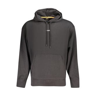 HUGO BOSS Mens Parke Hoodie - Dark Grey Cotton - Size Medium