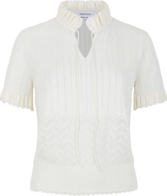 Alexander McQueen Truien & Vesten, Dames, Wit, S, Round-neck Truien