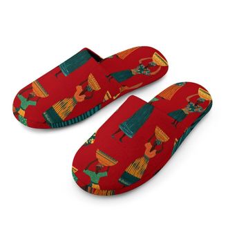 Generic African Tradition Women Dance Mens House Slippers Slip Indoor Slipper On Shoes Warm Outdoor