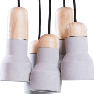 Beliani Lampada da soffitto a 5 punti luce in colore grigio-marrone Apure