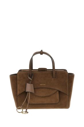 Hidesins Brown Suede Flap M Shoulder Bag
