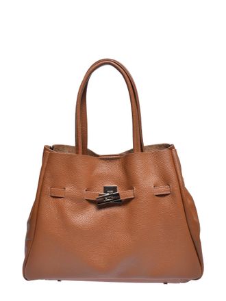 Anna Luchini Brown Rundleer Tas