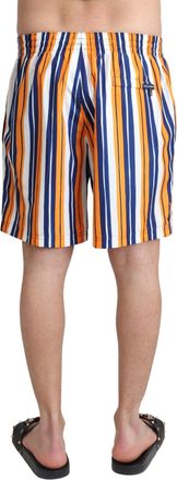Dolce & Gabbana Mens Multicolor Striped Beachwear Swimshorts Polyester Clothing