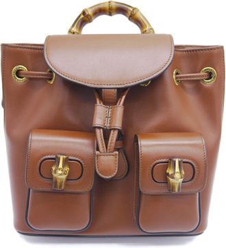 Gucci Brown Leather Backpack (Pre-Owned)