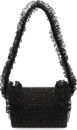 Self Portrait Schoudertas met Strass-steentjes - Dames - Schoudertassen - Zwart - ONE Size - Leer - Tassen