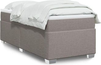 vidaXL Cama Box Spring Con Colch&oacute;n Tela Gris Taupe 90x190 Cm Vidaxl