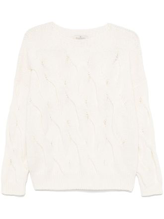 Bruno Manetti cable-knit sweater - White
