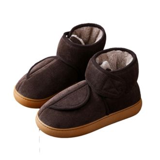 Generic Wide Opening Diabetic Shoes Wide Width, Warm Snow Boots For Elderly With Adjustable Closures, Anti-Slip Shoes For Edema And Swollen Feet(Brown,7.5)