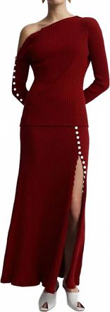 Anna Quan Bryn Off Shoulder Top In Sangria