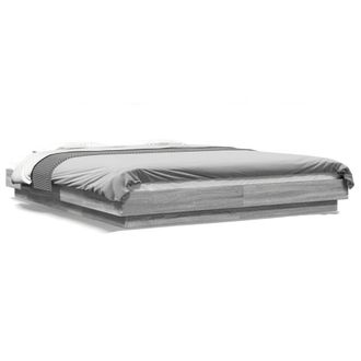 Berkfield Home Bed Frame with LED Lights without Mattress Grey Sonoma 150x200cm | Size: 150x200 cm