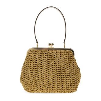 Coach Shoulder Bags, female, Green, Size: ONE SIZE Kisslock Frame Bag 27